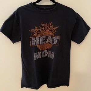 Heat Mom Basketball Bedazzled T Shirt